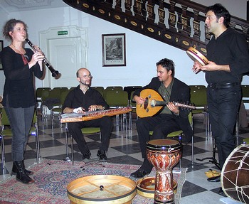 Das Ensemble Misafir entführte die Besucher in eine orientalische Klangwelt (von links): Annette Maye, Muhittin Temel, Gürkan Balkan und Murat Coşkun. (WR-Foto: Alexander Belz)