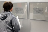 Ausstellung: 'Quand les images racontent - Wenn Bilder erzählen' von Béatrice Rodriguez: Besucher bestaunen die Exponate, Foto: Jens Gesper